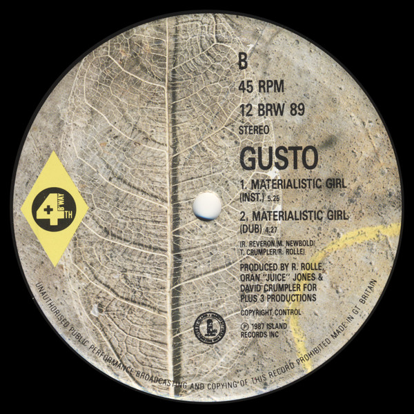 Gusto - Materialistic Girl | 4th & Broadway (12 BRW 89) - 2 Gusto - Materialistic Girl | 4th & Broadway (12 BRW 89) - 2