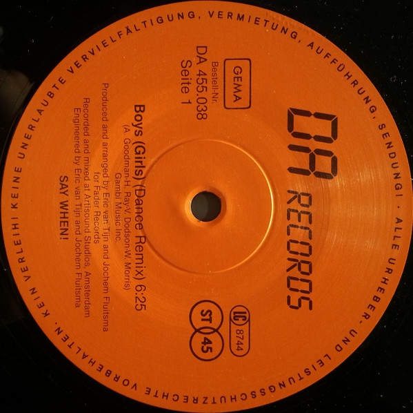 Say When! - Boys | DA Records (DA 455.038) - 3 Say When! - Boys | DA Records (DA 455.038) - 3