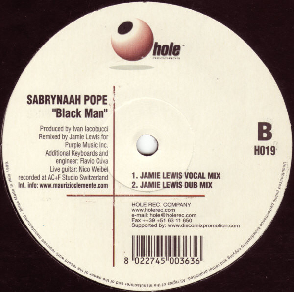 Sabrynaah Pope - Black Man | Hole (H019) - 2 Sabrynaah Pope - Black Man | Hole (H019) - 2