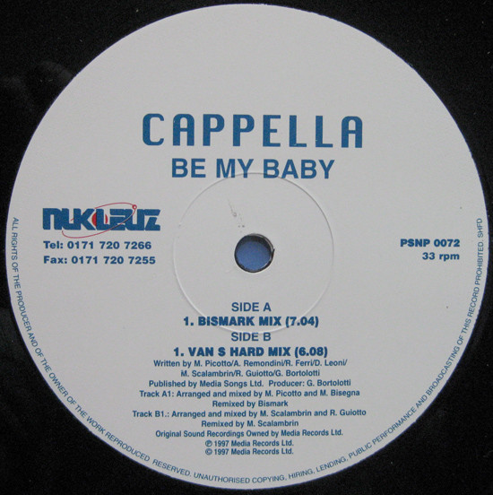 Cappella - Be My Baby | Nukleuz (PSNP 0072) - 3