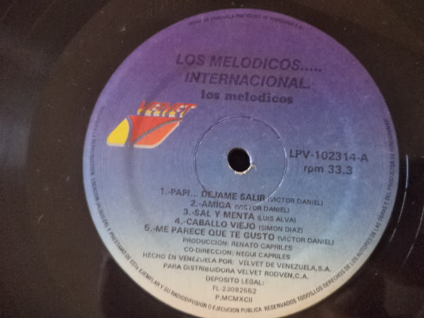 Los Melódicos - Los Melódicos..... Internacional | Velvet (LPV-102314) - 3