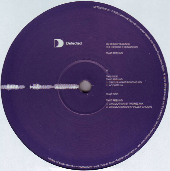 DJ Chus Presents Groove Foundation - That Feeling (Remixes) | Defected (DFTD055R2) - 3