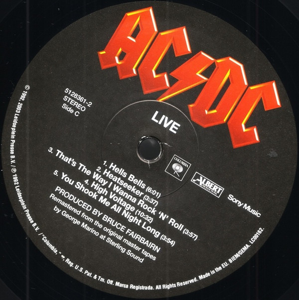AC/DC - Live LP | Columbia (5128361) - 6 AC/DC - Live LP | Columbia (5128361) - 6