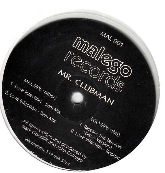 Mr. Clubman - Love Infection | Malego Records (MAL 001) - 2 Mr. Clubman - Love Infection | Malego Records (MAL 001) - 2