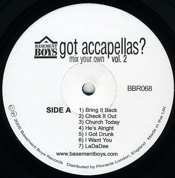 Various - Got Accapellas? (Mix Your Own Vol. 2) | Basement Boys Records (BBR068) - main