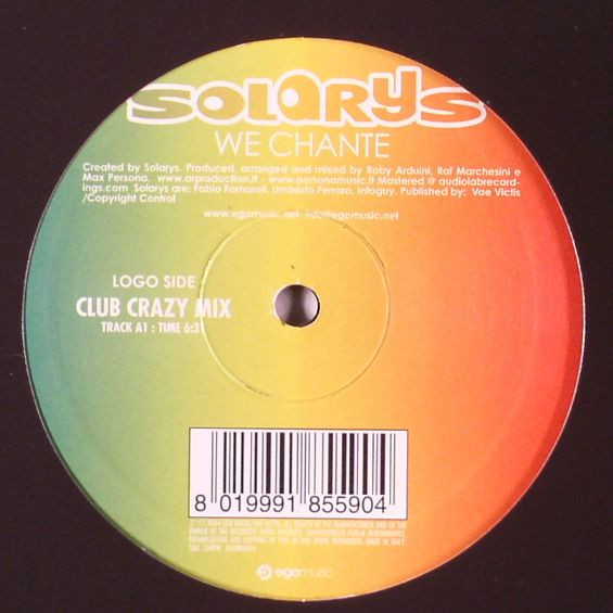 Solarys - We Chante | Ego Music (EGOMIX 010) - main