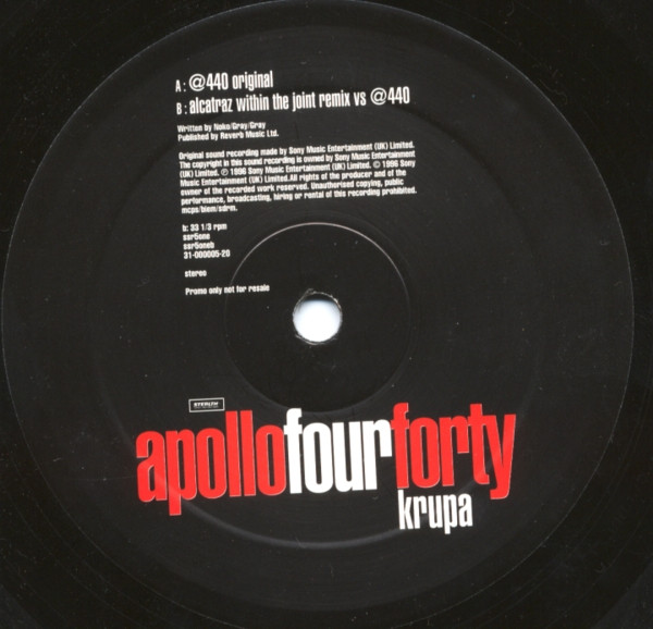 Apollo 440 - Krupa | Stealth Sonic Recordings (ssr5one) - 3