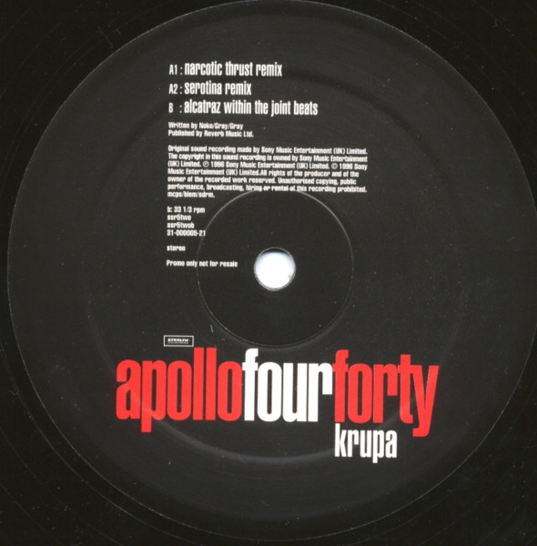 Apollo 440 - Krupa | Stealth Sonic Recordings (ssr5one) - 4