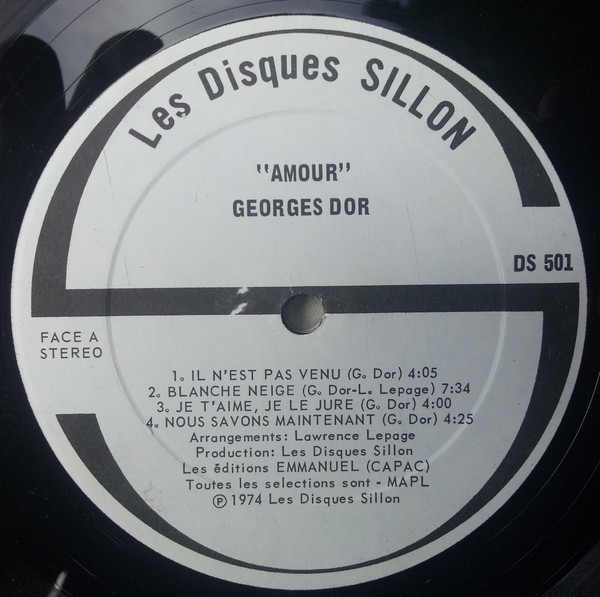 Georges Dor - Amour | Les Disques Sillon (DS 501) - 3 Georges Dor - Amour | Les Disques Sillon (DS 501) - 3