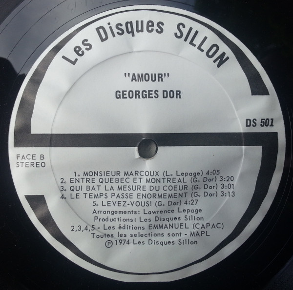 Georges Dor - Amour | Les Disques Sillon (DS 501) - 4 Georges Dor - Amour | Les Disques Sillon (DS 501) - 4