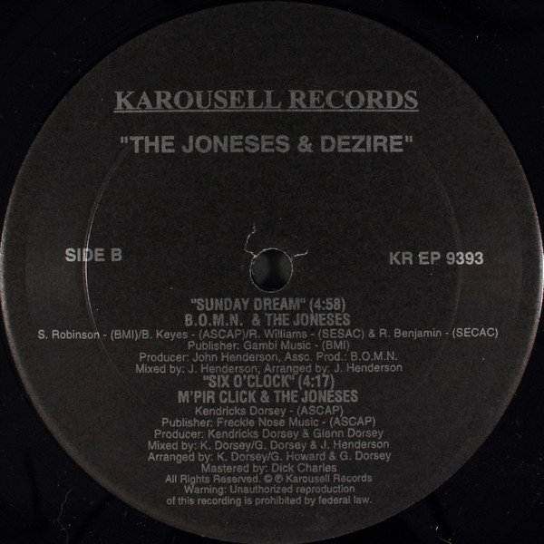 The Joneses & Dezire - Contradictions | Karousell Records (KR EP 9393) - 2