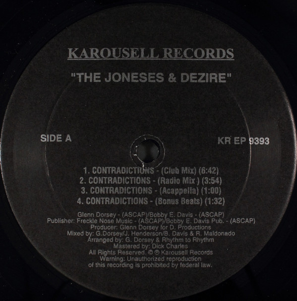 The Joneses & Dezire - Contradictions | Karousell Records (KR EP 9393) - main