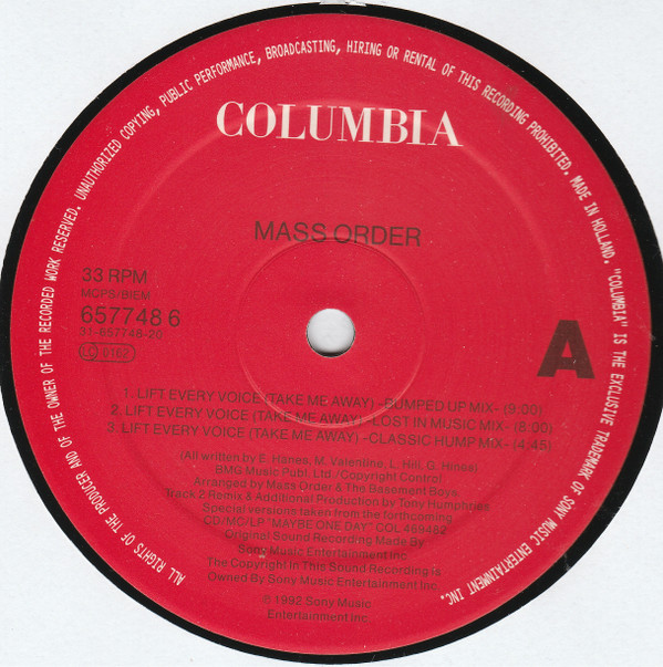 Mass Order - Lift Every Voice (Take Me Away) | Columbia (657748 6) - 3 Mass Order - Lift Every Voice (Take Me Away) | Columbia (657748 6) - 3