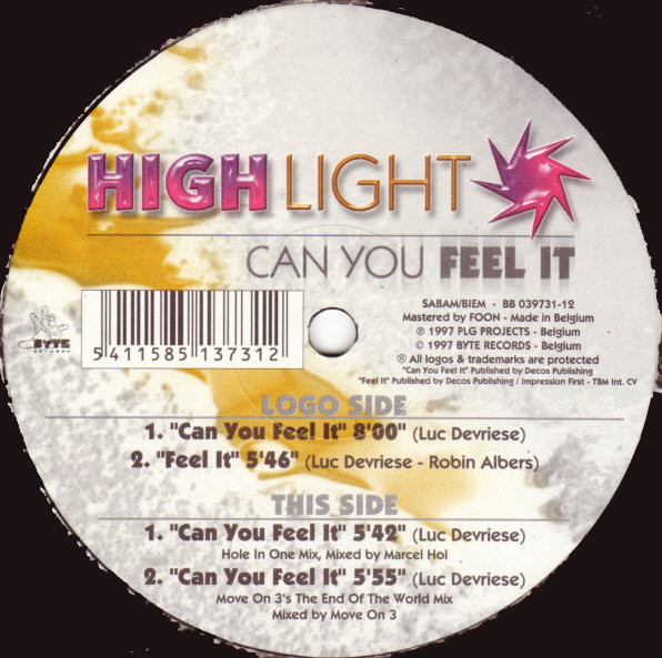 Highlight - Can You Feel It | Byte Records (BB 039731-12) - main