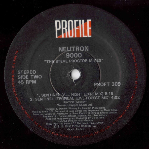 Neutron 9000 - Sentinel (The Steve Proctor Mixes) | Profile Records (PROFT 309) - 3