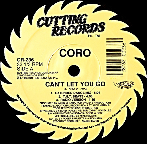 Coro - Can't Let You Go | Cutting Records (CR-236) - 3