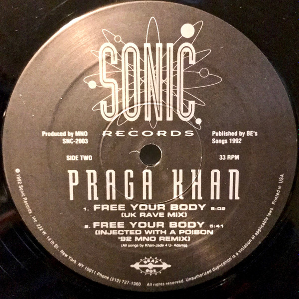 Praga Khan Featuring Jade 4U - Free Your Body | Sonic Records (SNC-2003) - 2