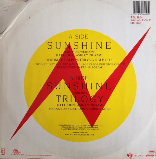 Imagination - Sunshine | R & B Records (RBL 1804) - 2