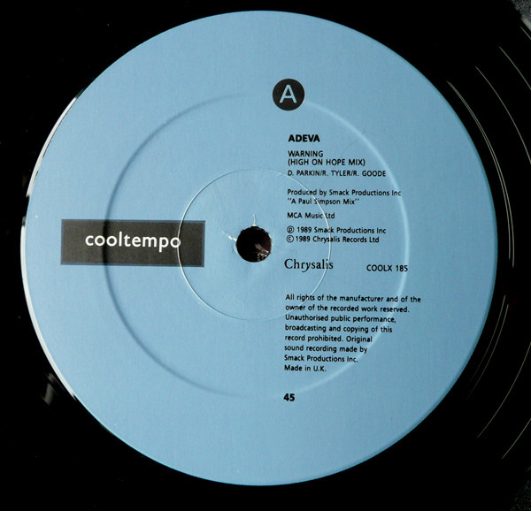 Adeva - Warning! | Cooltempo (COOLX 185) - 3