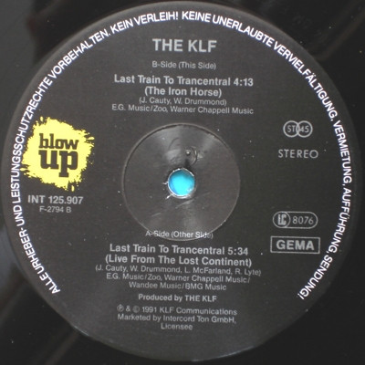 The KLF - Last Train To Trancentral (Live From The Lost Continent) | Blow Up (INT 125.907) - 3