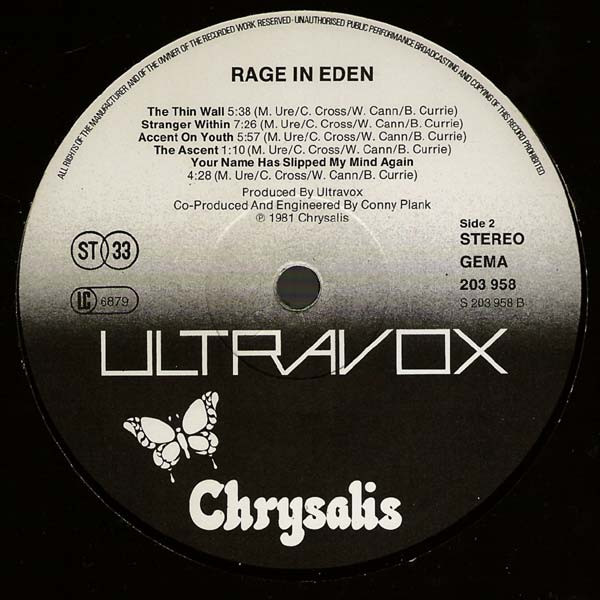 Ultravox - Rage In Eden | Chrysalis (203 958) - 4