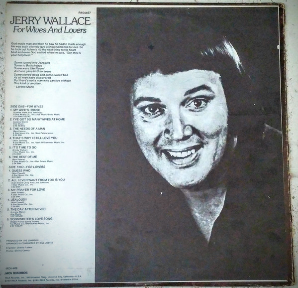 Jerry Wallace - For Wives And Lovers | MCA Records (MCA-408) - 2 Jerry Wallace - For Wives And Lovers | MCA Records (MCA-408) - 2