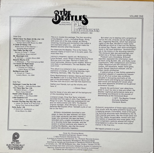 The Beatles - 1st Live Recordings (Volume One) | Pickwick (SPC-3661) - 2 The Beatles - 1st Live Recordings (Volume One) | Pickwick (SPC-3661) - 2