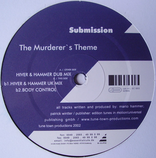 Submission - The Murderer's Theme | E-Cutz (EC 003) - 2