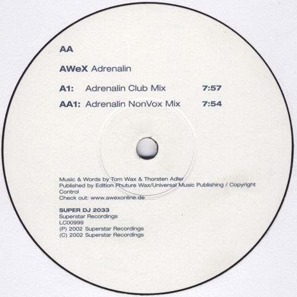 AWeX - Adrenalin | Superstar Recordings (SUPER DJ 2033) - main