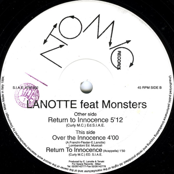 Lanotte Feat Monsters - Return To Innocence | Atomic Records (ATM 002) - 3
