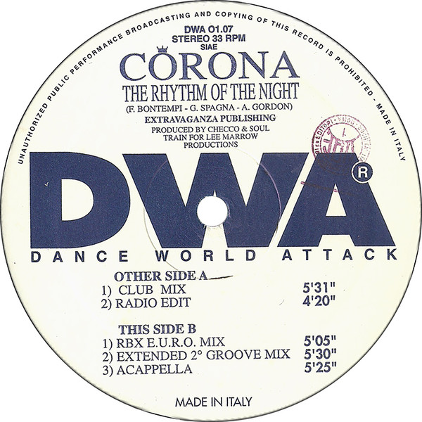 Corona - The Rhythm Of The Night | DWA (Dance World Attack) (DWA 01.07) - 3