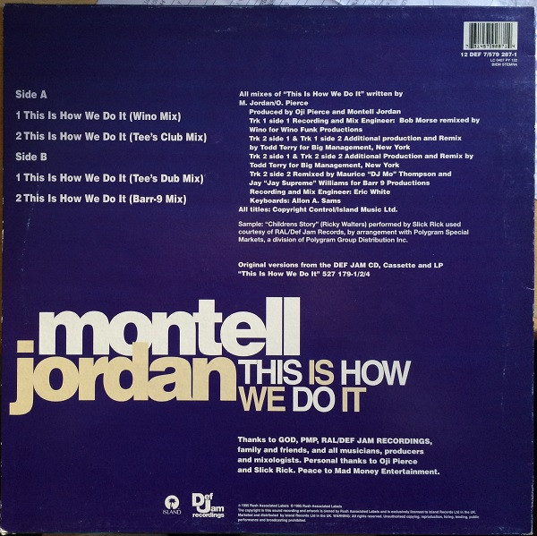 Montell Jordan - This Is How We Do It | Def Jam Recordings (12 DEF 7) - 2 Montell Jordan - This Is How We Do It | Def Jam Recordings (12 DEF 7) - 2