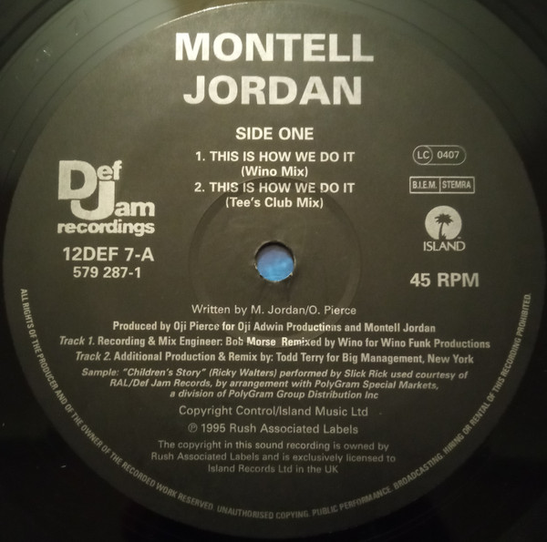 Montell Jordan - This Is How We Do It | Def Jam Recordings (12 DEF 7) - 3 Montell Jordan - This Is How We Do It | Def Jam Recordings (12 DEF 7) - 3
