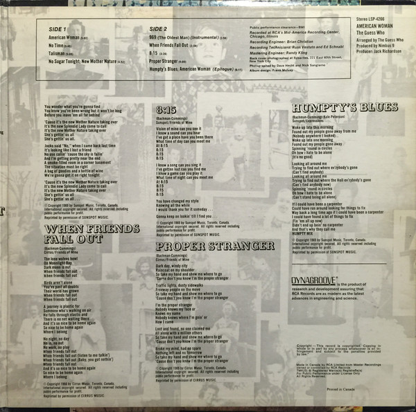 The Guess Who - American Woman | RCA Victor (LSP-4266) - 3 The Guess Who - American Woman | RCA Victor (LSP-4266) - 3