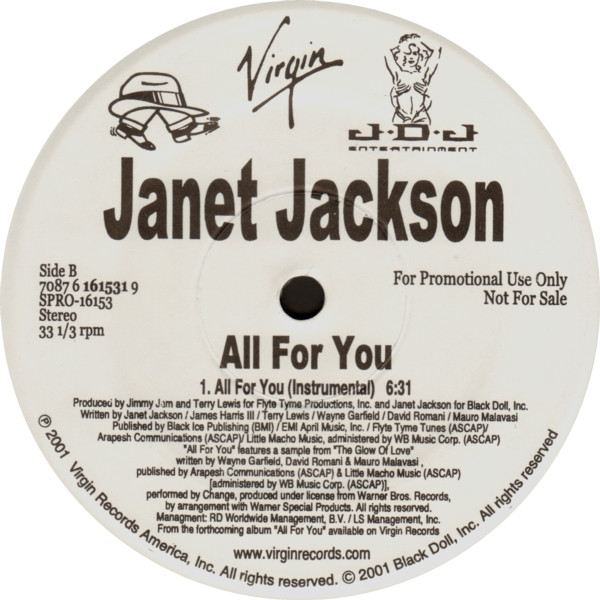 Janet Jackson - All For You | Virgin (SPRO-16153) - 2