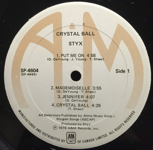Styx - Crystal Ball | A&M Records (SP-4604) - 3 Styx - Crystal Ball | A&M Records (SP-4604) - 3