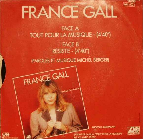 France Gall - Tout Pour La Musique / Résiste | Atlantic (11 698) - 2
