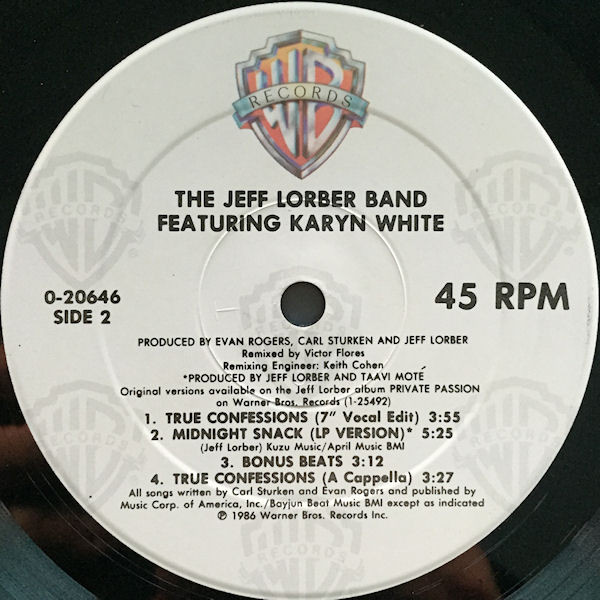 The Jeff Lorber Band Featuring Karyn White - True Confessions | Warner Bros. Records (0-20646) - 4