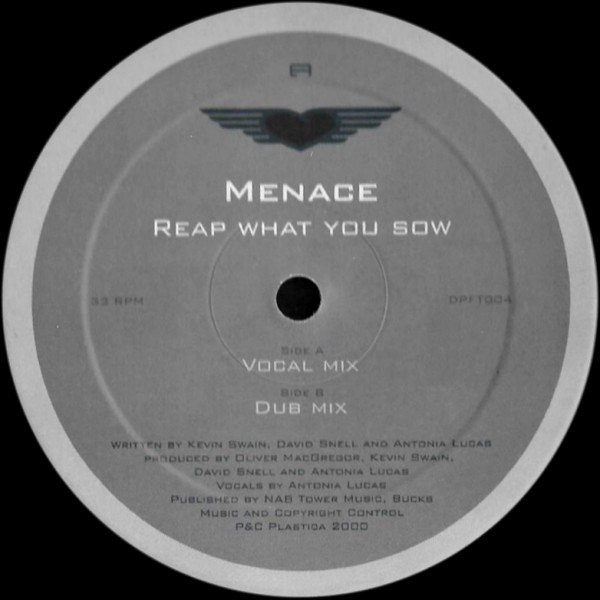 Menace - Reap What You Sow | Plastica (DPFT004) - main
