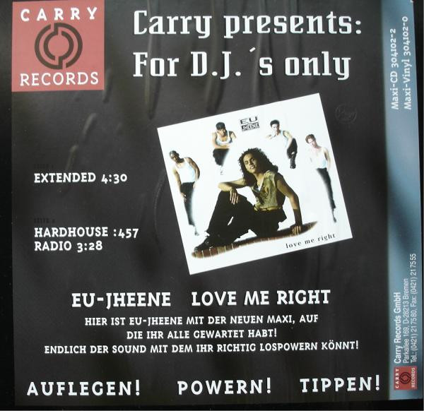 Eu-Jheene - Love Me Right | Carry Records (304102-0)