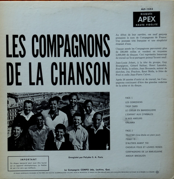 Les Compagnons De La Chanson - Les Compagnons De La Chanson | Apex (ALF-1553) - 2 Les Compagnons De La Chanson - Les Compagnons De La Chanson | Apex (ALF-1553) - 2