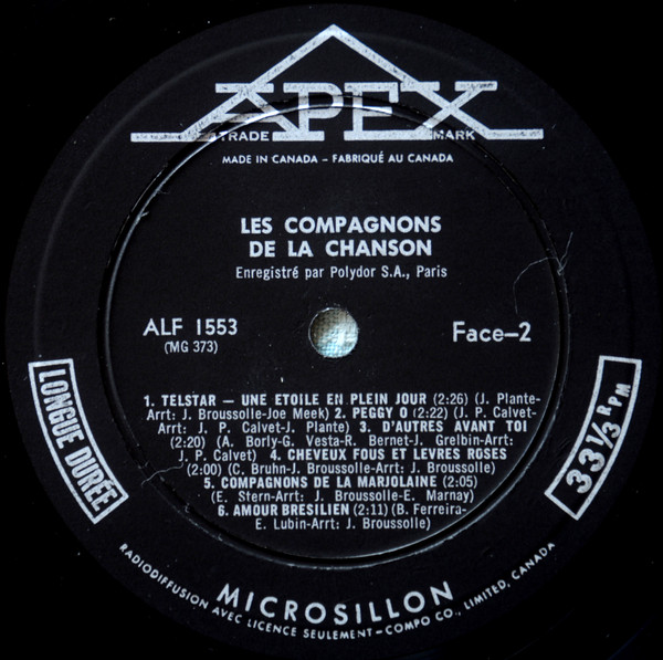 Les Compagnons De La Chanson - Les Compagnons De La Chanson | Apex (ALF-1553) - 4 Les Compagnons De La Chanson - Les Compagnons De La Chanson | Apex (ALF-1553) - 4