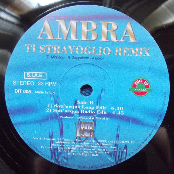 Ambra - Ti Stravoglio Remix | Dig It Italia (DIT 005) - 3