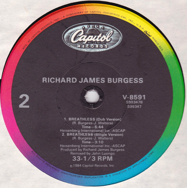 Richard James Burgess - Breathless | Capitol Records (V-8591) - 3 Richard James Burgess - Breathless | Capitol Records (V-8591) - 3