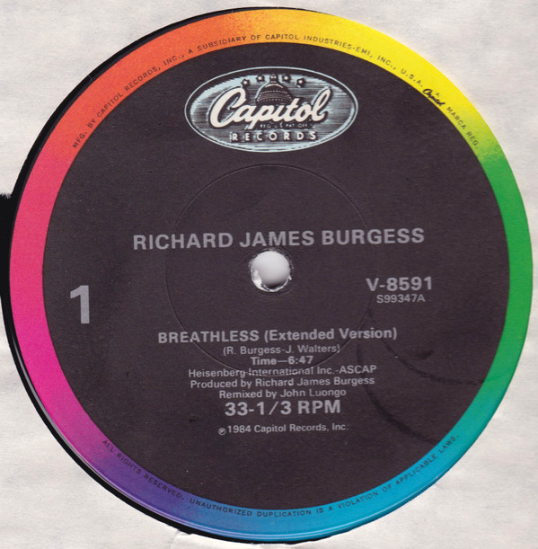 Richard James Burgess - Breathless | Capitol Records (V-8591) - 2 Richard James Burgess - Breathless | Capitol Records (V-8591) - 2
