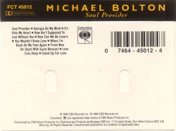 Michael Bolton - Soul Provider | Columbia (FCT 45012) - 2 Michael Bolton - Soul Provider | Columbia (FCT 45012) - 2