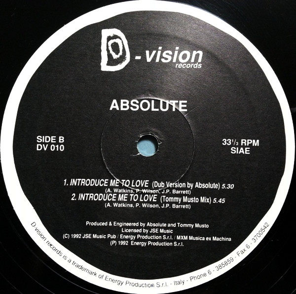Absolute - Introduce Me To Love | D:vision Records (DV 010) - 4 Absolute - Introduce Me To Love | D:vision Records (DV 010) - 4