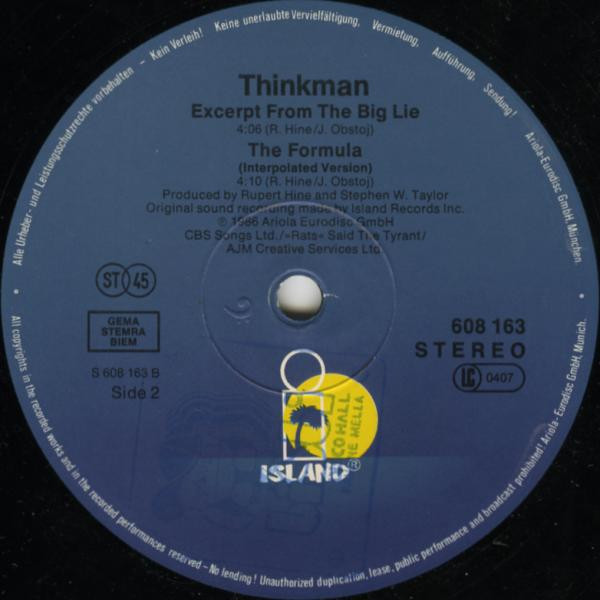 Thinkman - The Formula | Island Records (608 163) - 6 Thinkman - The Formula | Island Records (608 163) - 6