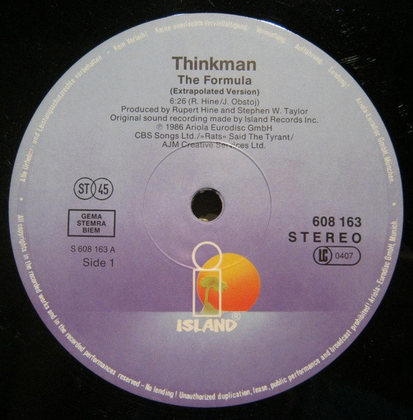 Thinkman - The Formula | Island Records (608 163) - 5 Thinkman - The Formula | Island Records (608 163) - 5