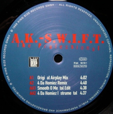 A.K.-S.W.I.F.T. - The Professional | Pop Size Records (566 143-1)